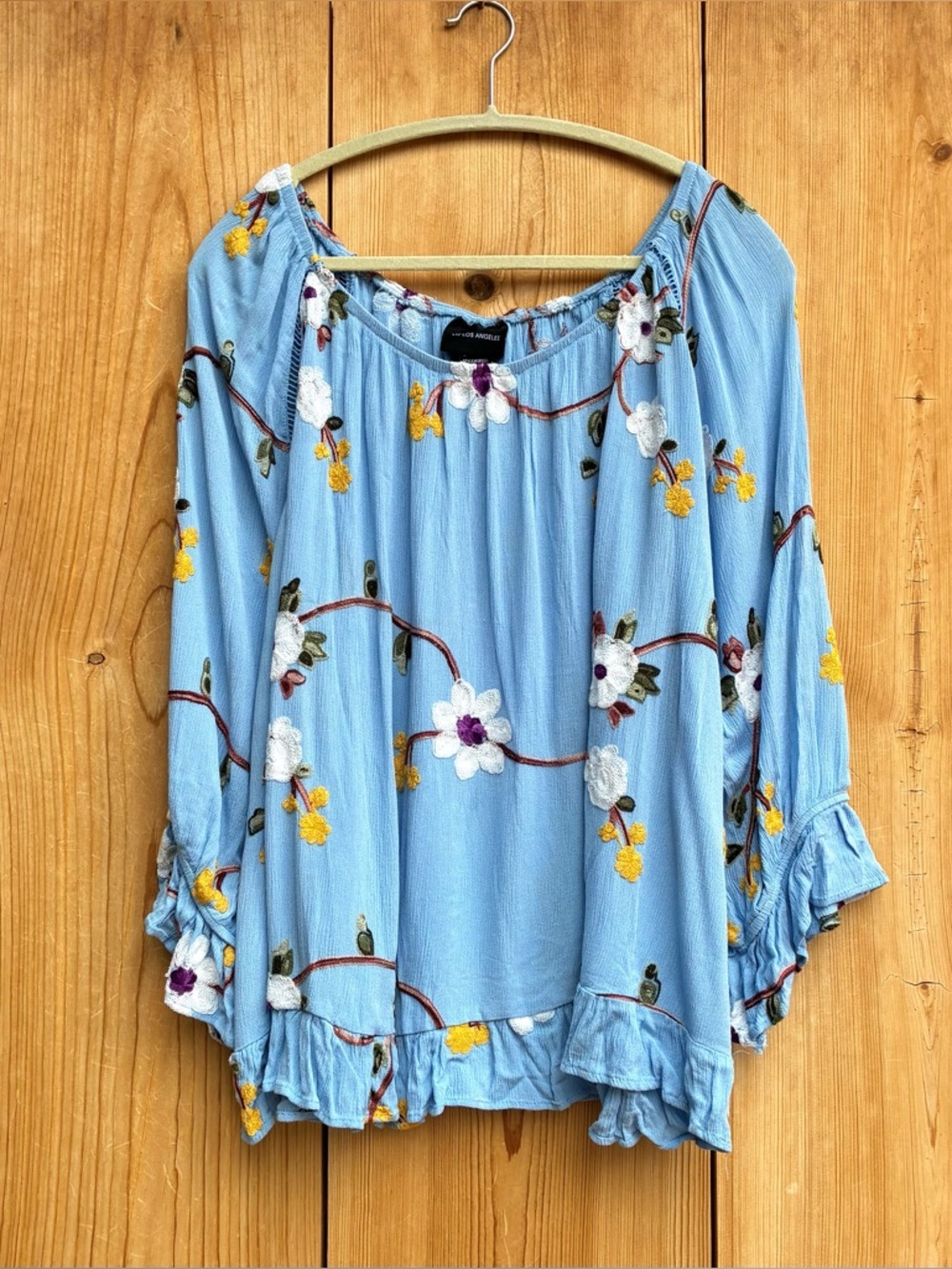 Liv Los Angeles Embroidered Floral Top Tunic Sz 3X